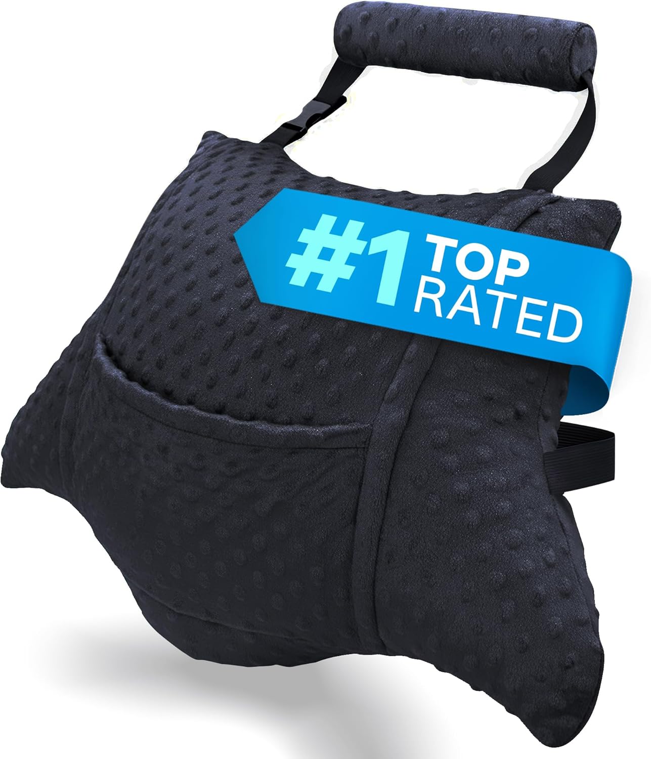 Zomaple Hysterectomy Pillow Post Surgery   Gel Pack, Black – Full Abdomen Coverage for Restful Trips – Neck Support, Strap & Cover Included – Hysterectomy Recovery Must Haves