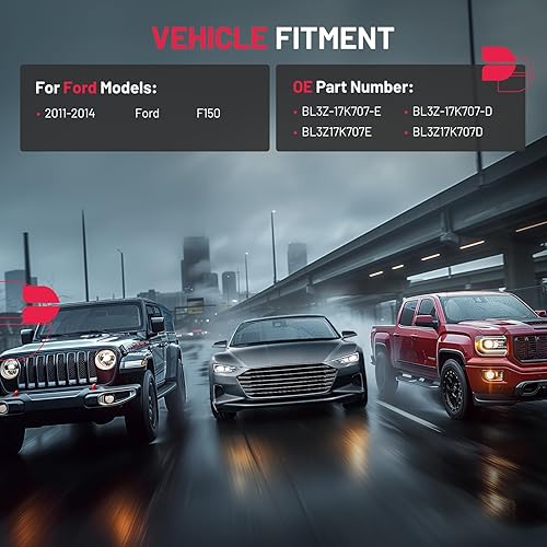 Miniatura 3 de BDFHYK Cristal de espejo compatible con F150 2011-2014 con punto ciego, sustituye a BL3Z-17K707-E, BL3Z-17K707-D, calentado (lado izquierdo)