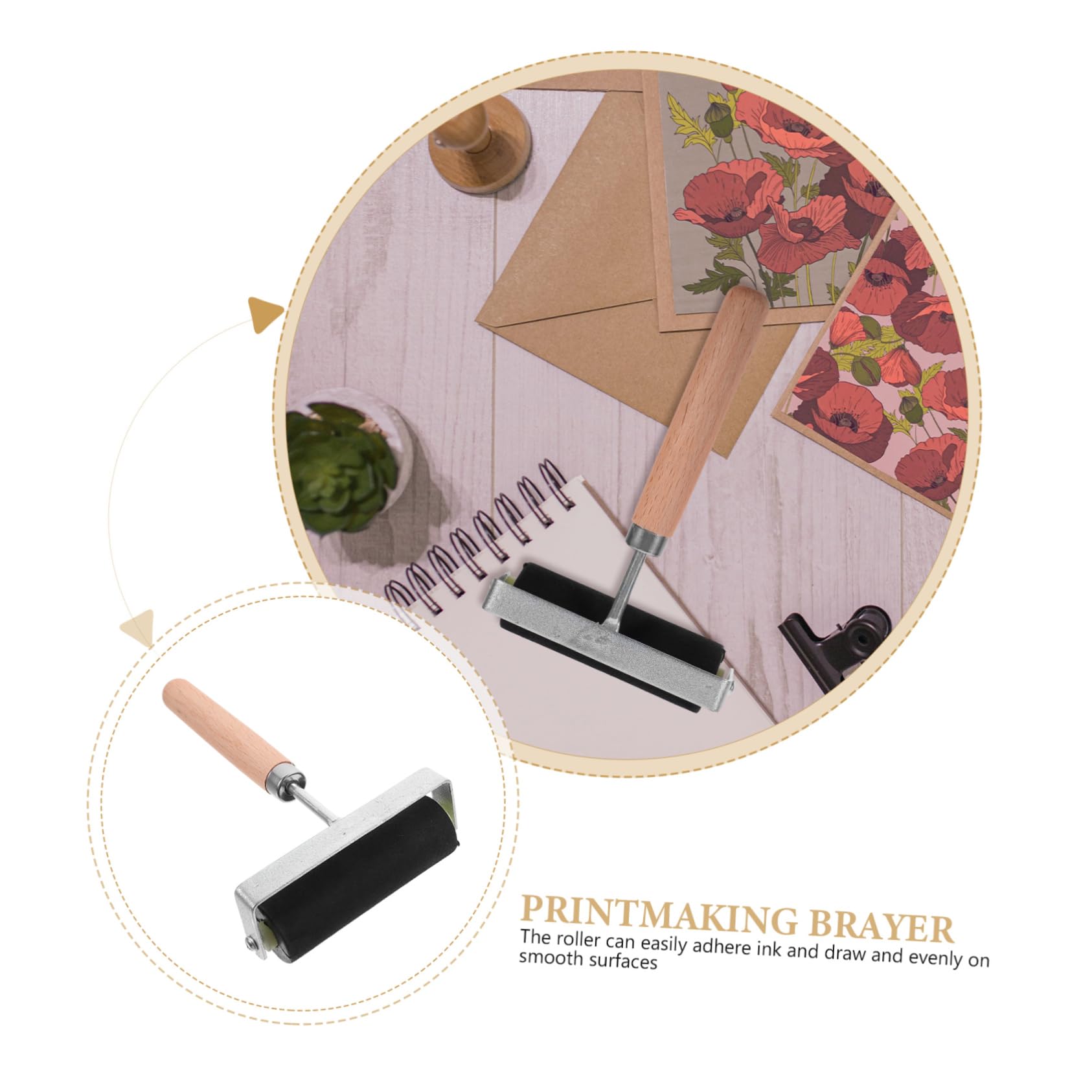 NUOBESTY 4stücke Handheld Printmaking Roller Ergonomischer Druckroller Für Kunst Und Handwerk Leicht Und Langlebig Für Linoldruck Stempeln Und Scrapbooking