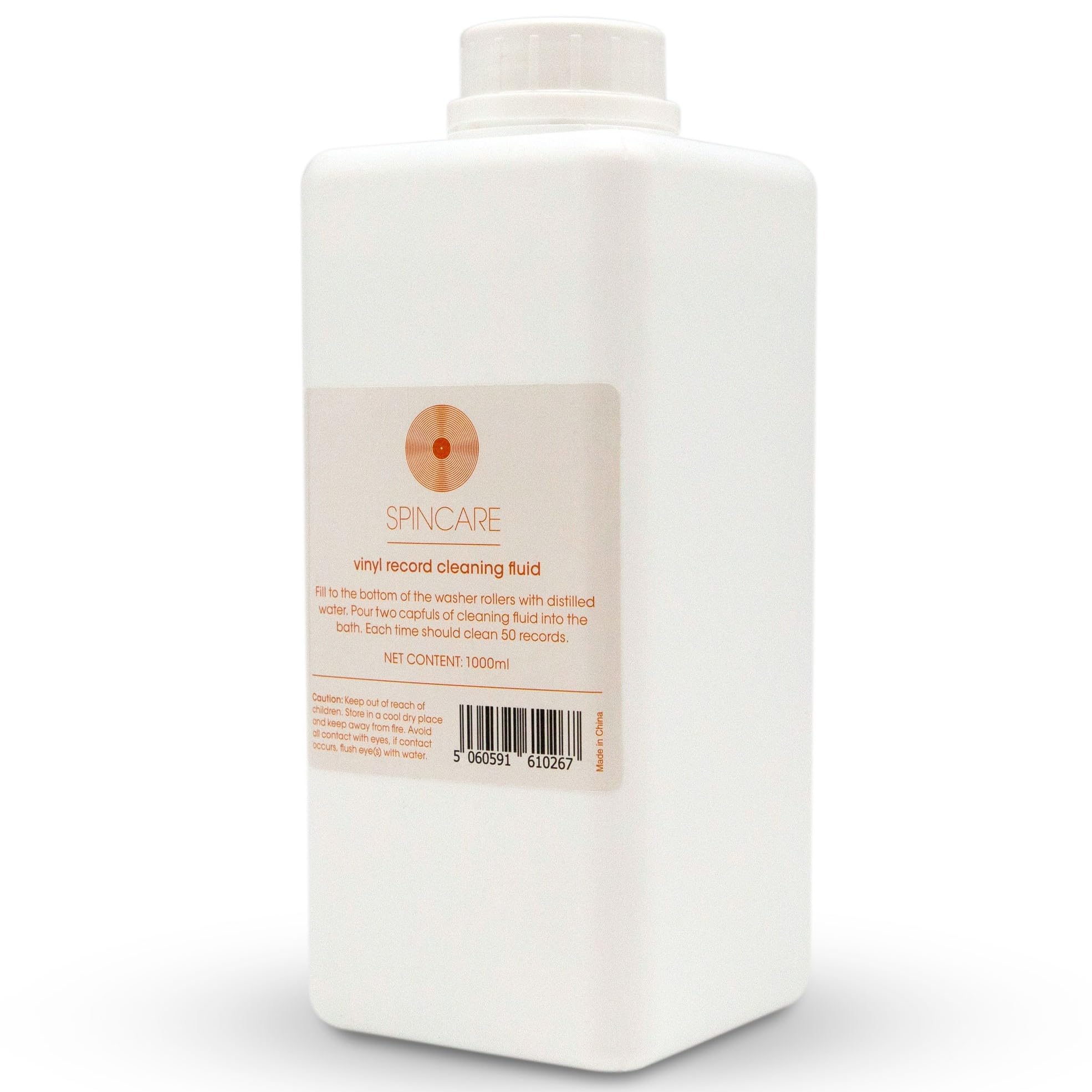 1000 ML De Solution De Nettoyage De Disques Viniles pour Le Nettoyeur De Disques SPINCARE | Compatible avec Toutes Les Machines De Nettoyage De viniles | Nettoie 1500 Vinyles LP