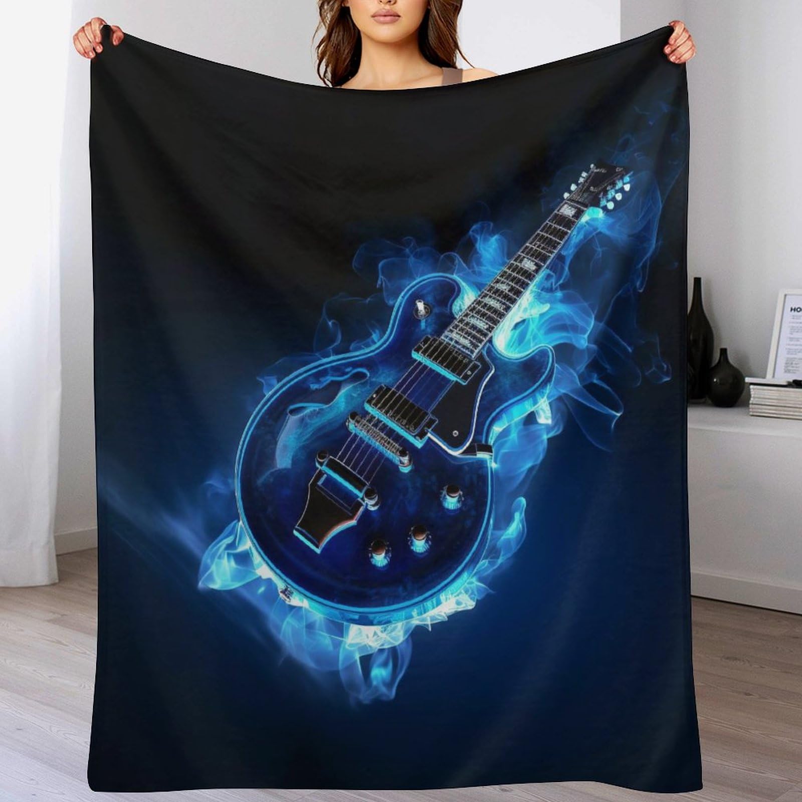 Couverture guitares polaire de flannel chaude 130x180cm