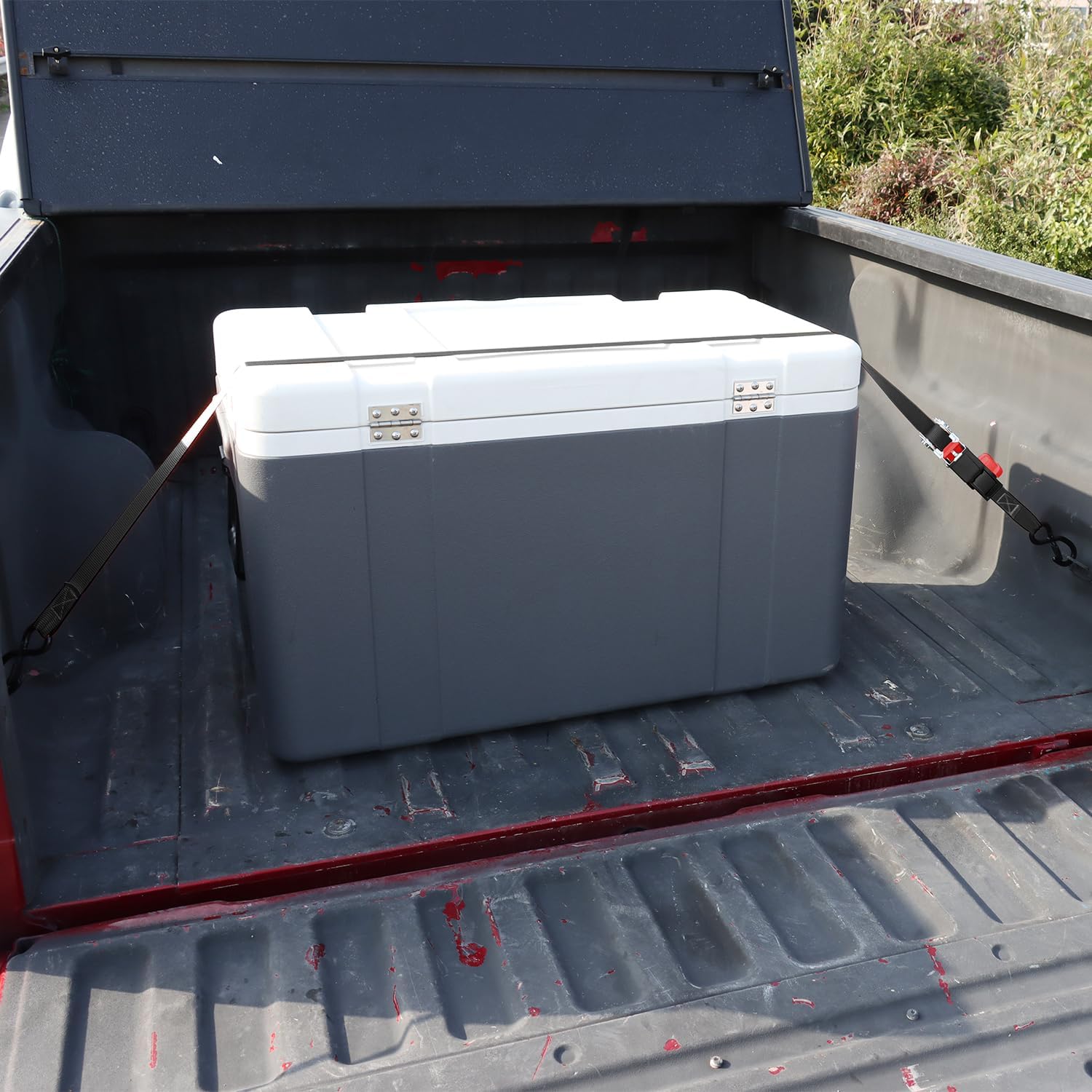 NeatStrap Ratchet Strap with Safety Lock Chromoly S Hooks-1,500lbs Break Strength-Motorcycle, Kayak Ratcheting Straps 1" x 15' Soft Loop Tie-Downs for Pickup Bed,Moving Truck,Trailer(4PK)