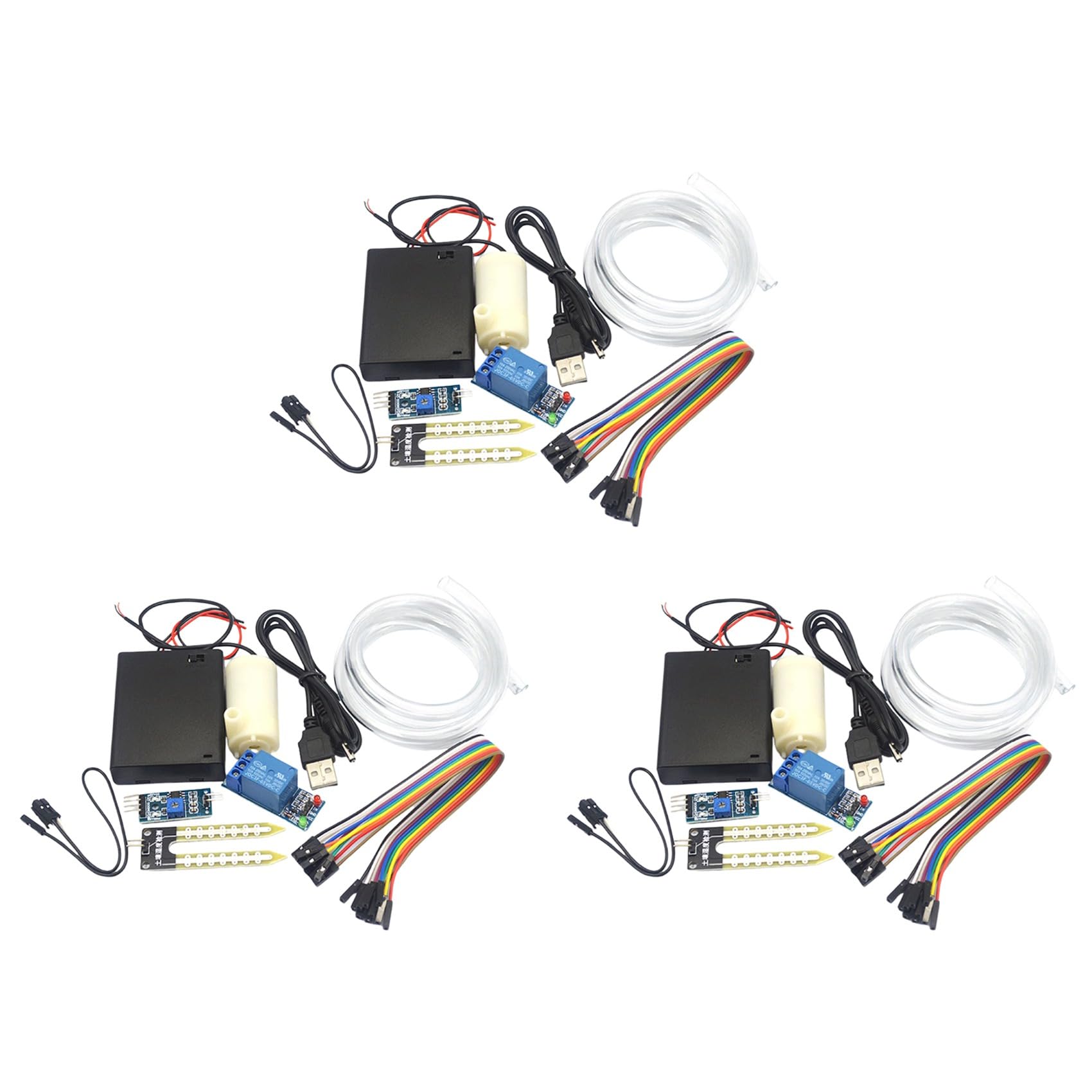 Jnchdghwa As Shown 3X Automatic Irrigation Module Diy Kit Automatic Watering Module Soil Moisture Detection Automatic Water Pumping