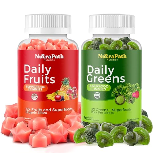 Superfood Fruits and Veggies Gummies (120 Chews), 12+ Superfruits &