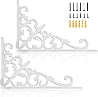 Vista 9 de Z Metnal Soportes decorativos para estantes, 6 x 9 pulgadas, soporte de buzón de metal de hierro forjado fundido, decoración de pared, soporte