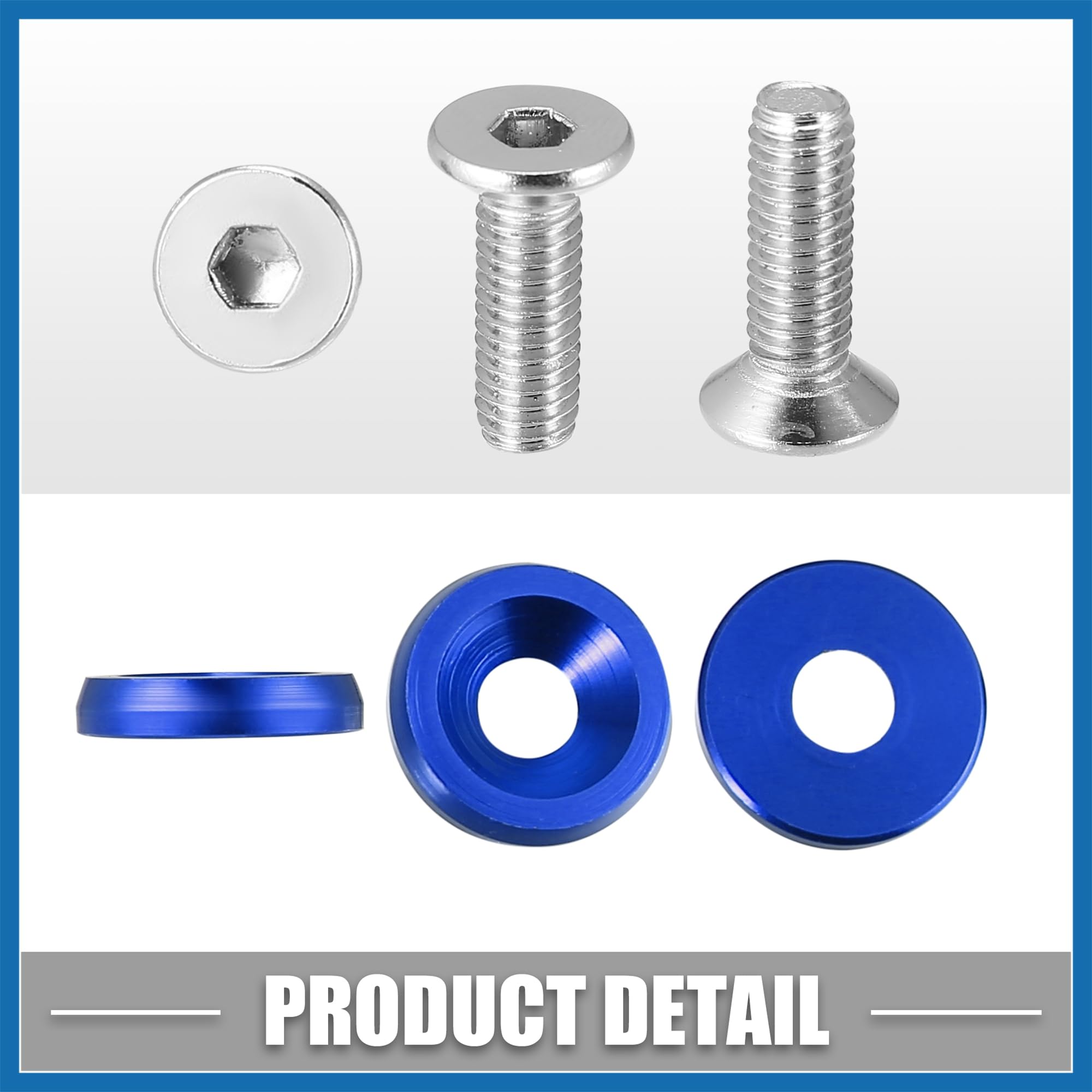 A ABSOPRO Auto Paraurti Paraurti Rondella Bullone Motore Bay Vestito Su Kit Blu Sostituzione dell'articolo