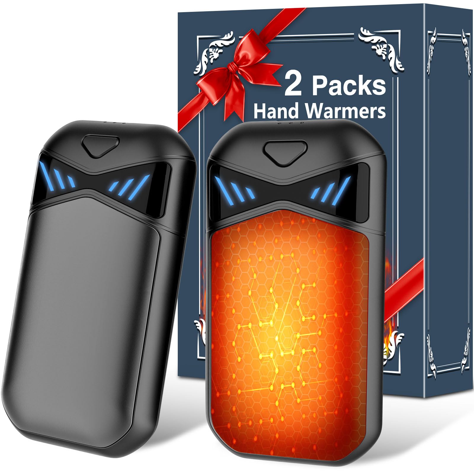 Scaldamani Ricaricabile Magnetico 2 in 1, Scalda Mani Elettrico Portatile, Ultra Leggero& Ultrasottile, Powerbank Scaldamani Calore con 3 Livelli, Riutilizzabile Regali, Adatto per Attività All'aperto