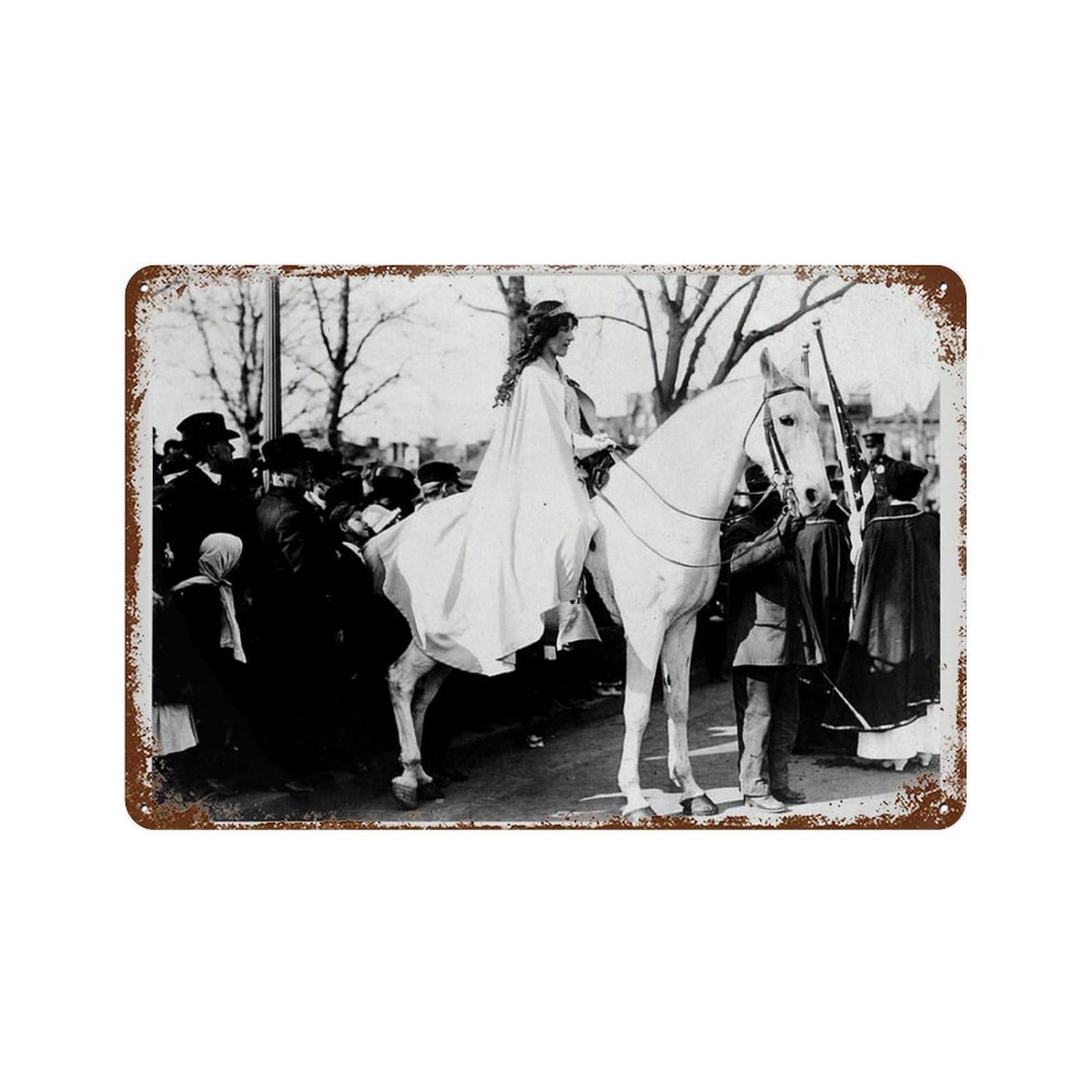 xiaoxiaoshen Vintage Suffragette Poster， Black And White Feminist Wall Decor Art Metal Tin Poster Modern Home Decor Art Home Bar Shop Decorations Vintage Sign 20x30cm