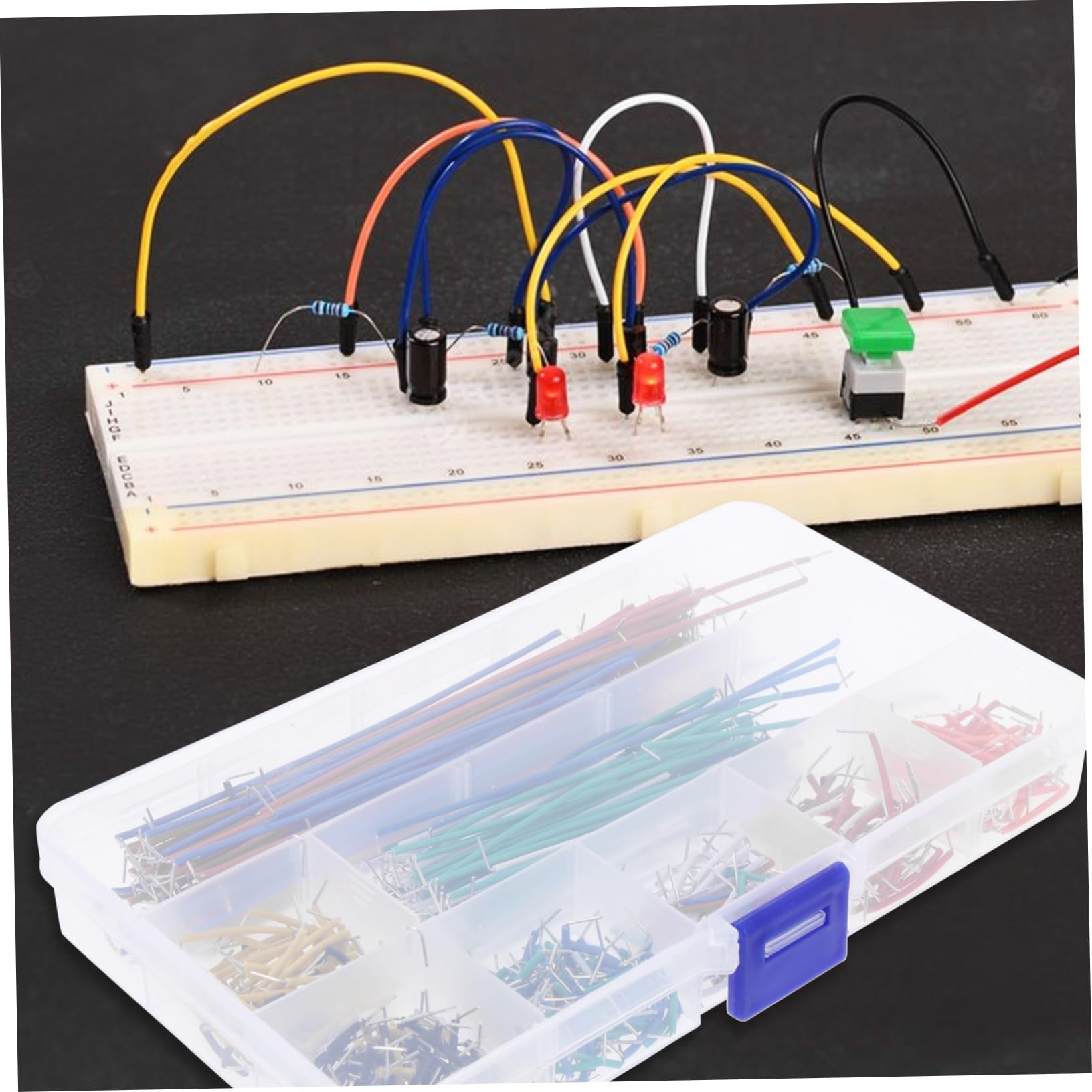 Healeved 1680pezzi Jumper Wire Preformati Con Lunghezze Per Breadboard Kit Elettrici Saldabili Facili Da Usare e Riutilizzabili Compatibili Con Circuiti e Prototipi