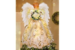 12 Inch Lighted Angel Tree Topper, Illuminate Your Christmas with Festive Charm