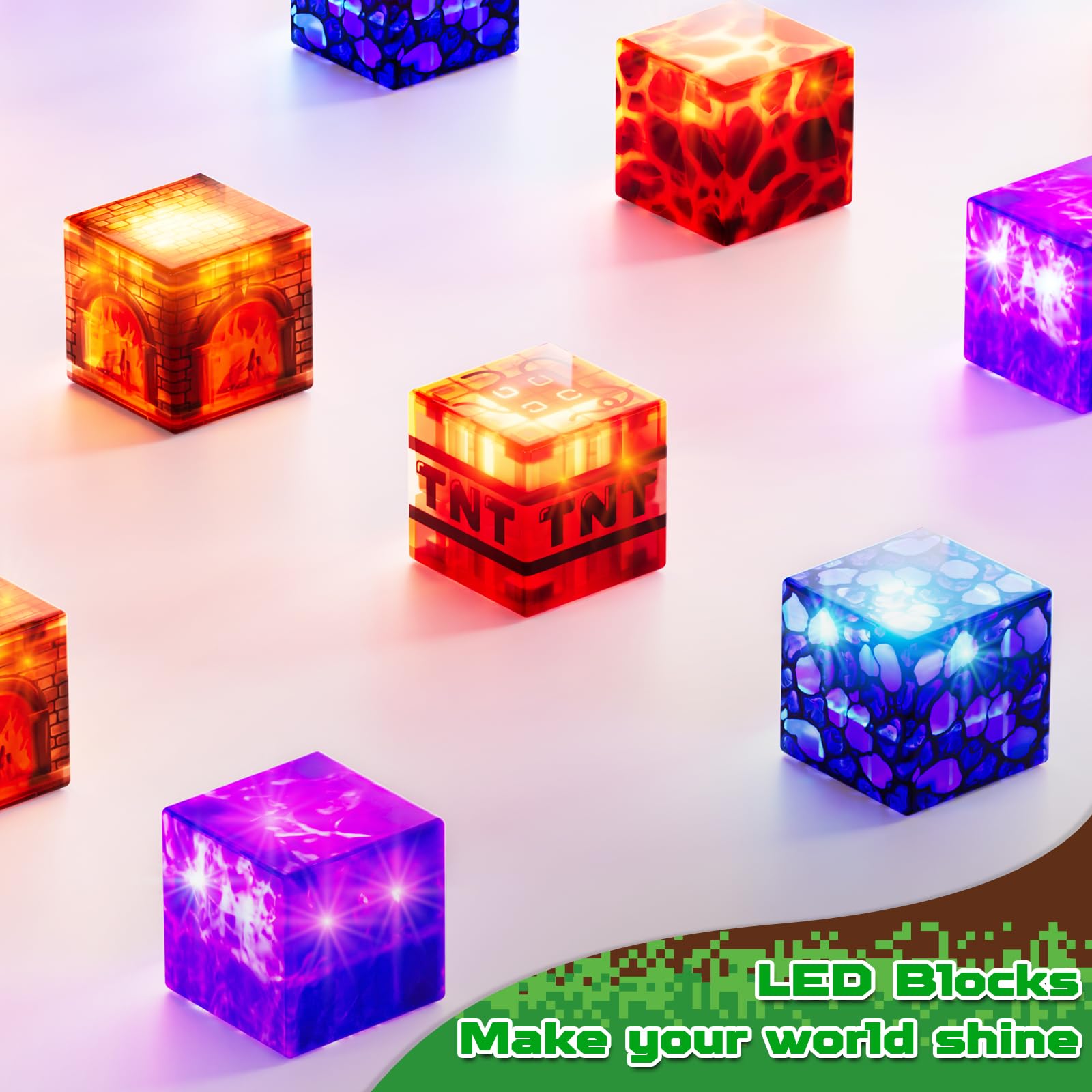 Magnetic Blocks, 150 PCS Magnetic Building Blocks Flashing Light Construction Cubes Toy - Image 4