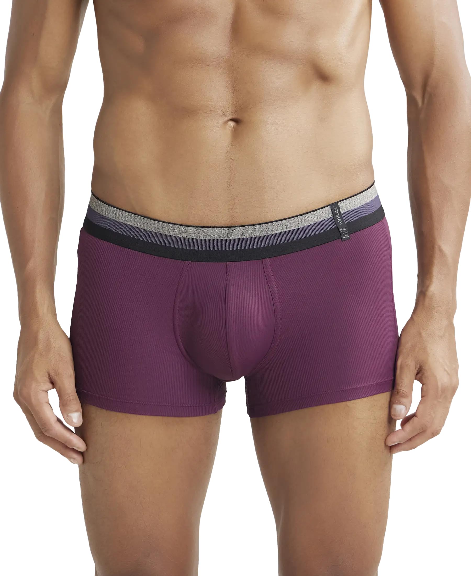 jockey HG14 Men's Microfiber Elastane Stretch Rib Solid Trunk with Stay Dry Technology-picture-48