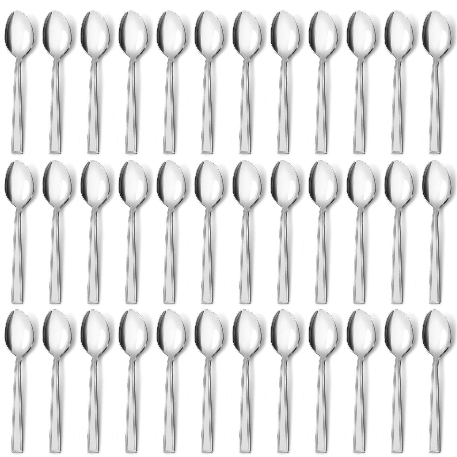 Set 36 Cucchiai Da Zuppa In Acciaio Inox 18/0 - 19.2cm, Lucidati E Lavastoviglie