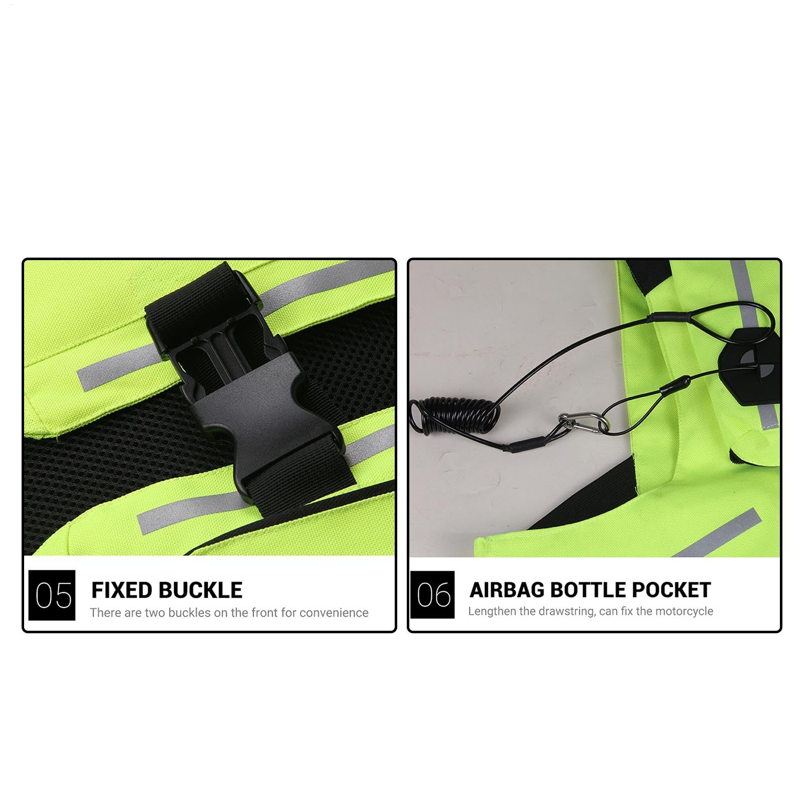 Gilet de protection pour moto, léger, avec bande réfléchissante, gonflable, professionnel