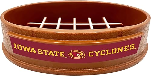 Miniatura 337 de NCAA Super-Bowl Iowa Hawkeyes - Cuenco para perros de alimentación lenta con diseño de fútbol para una digestión saludable. Cuenco antideslizante