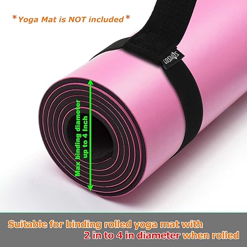 Miniatura 3 de Cosmos Correa para esterilla de yoga y pilates  Correa de transporte con bucles de banda elástica para pilates, ejercicios y aeróbicos, algodón