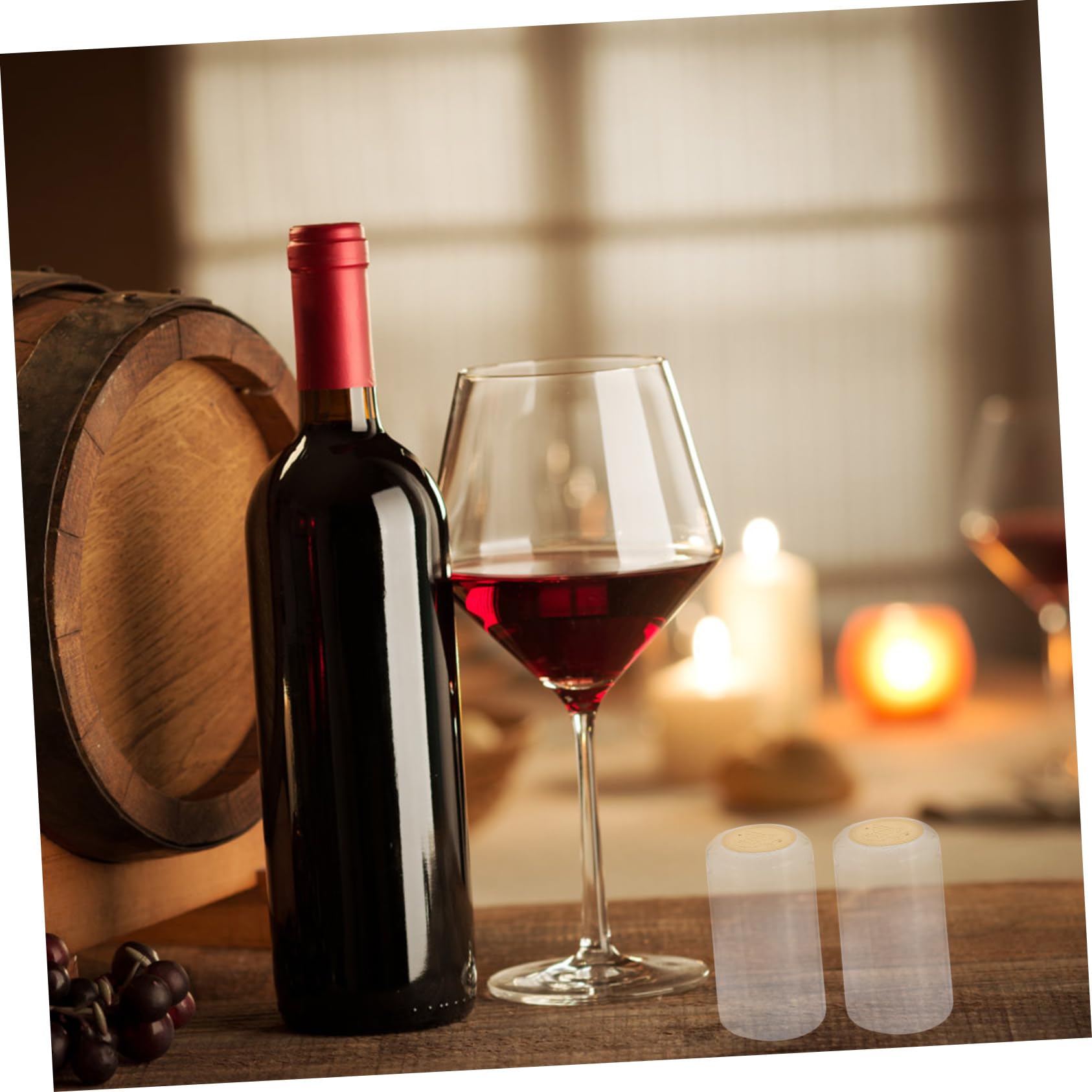 KICHOUSE 2sets Shrink Capsule Sleeves Bottle Sealer Heat Shrink Bottle Caps Wine Cap Sealer 32mm 100pcs*2