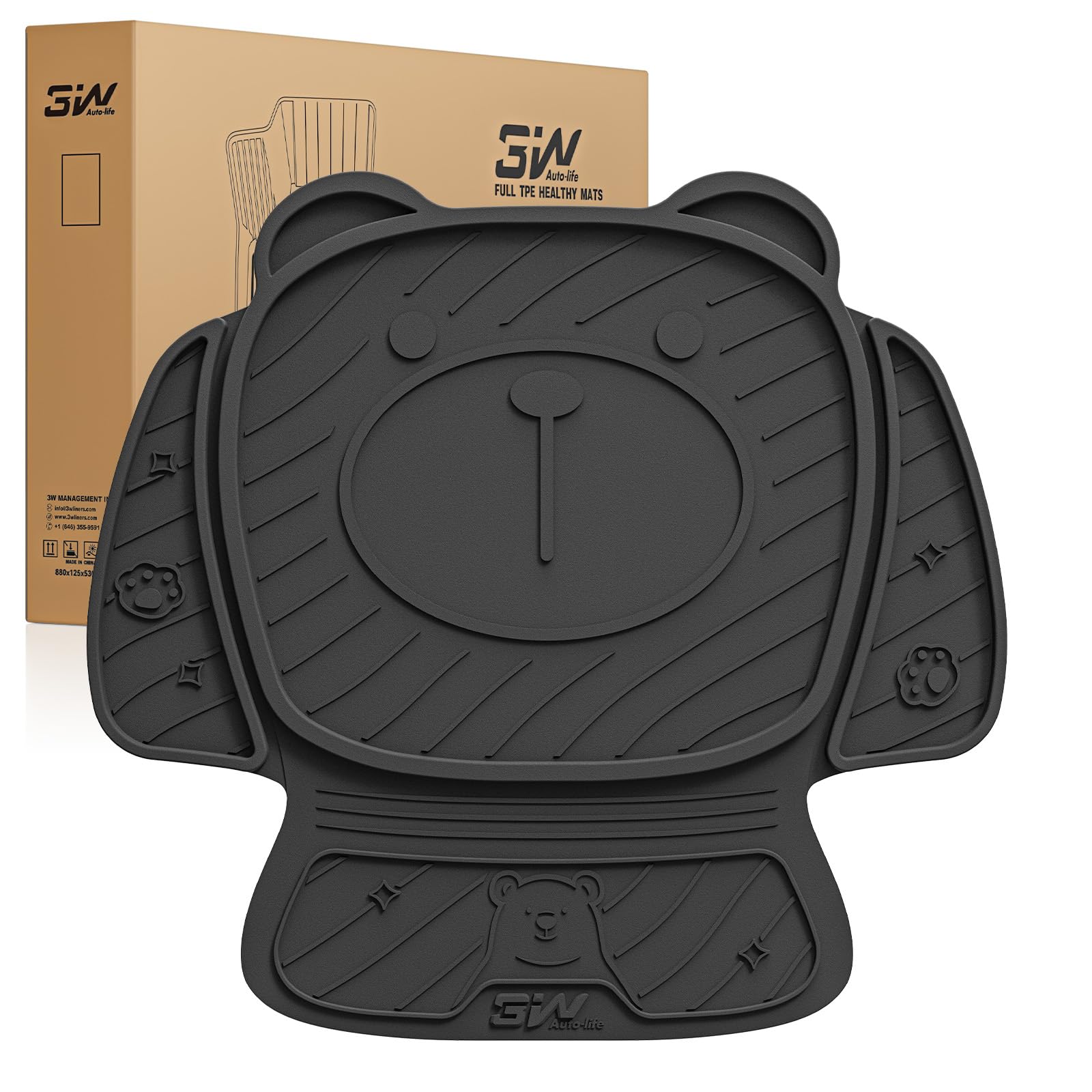 3W Protector Asiento Coche Silla Infantil, Cojín para Silla de Seguridad Infantil para Todo Clima, Forma de Oso, Impermeable, Antideslizante, Limpieza Fácil, Accesorio de Coche