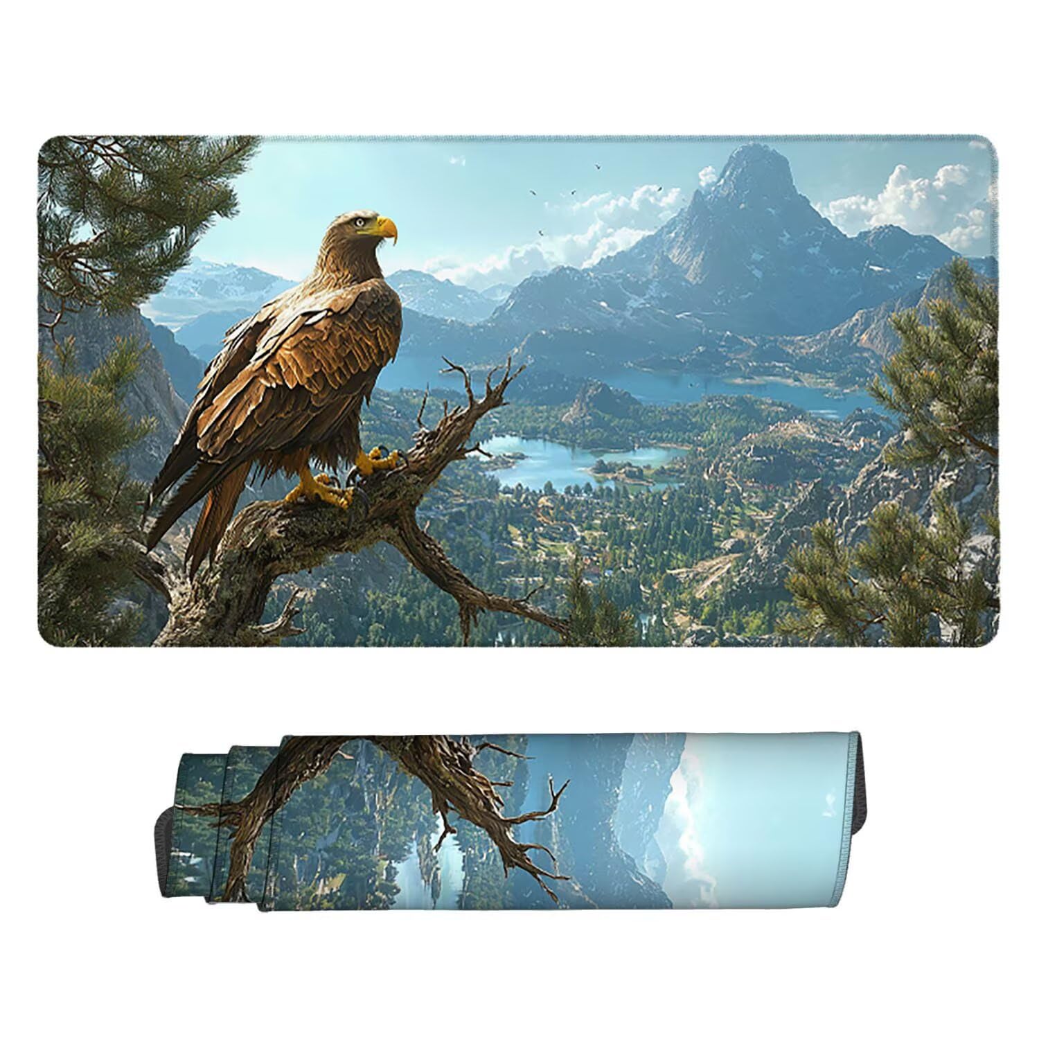 Podkładka pod mysz do gier, 1600 x 800 mm, XXL, duża gamingowa podkładka pod mysz, wodoodporna podkładka pod mysz, długa podkładka na biurko z przeszytymi krawędziami, mata na biurko z gumową podstawą