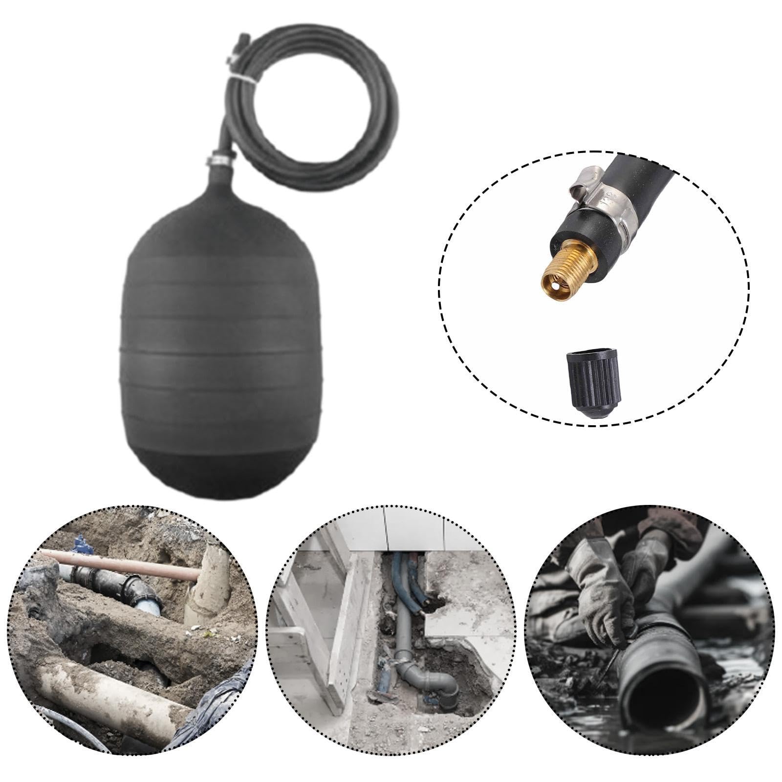 Tappo per Tubi Gonfiabile, Utensile Idraulico con Tubo di Prolunga, Tappo di Prova per Fognatura per Rilevamento E Riparazione di Perdite d'Acqua, 150mm