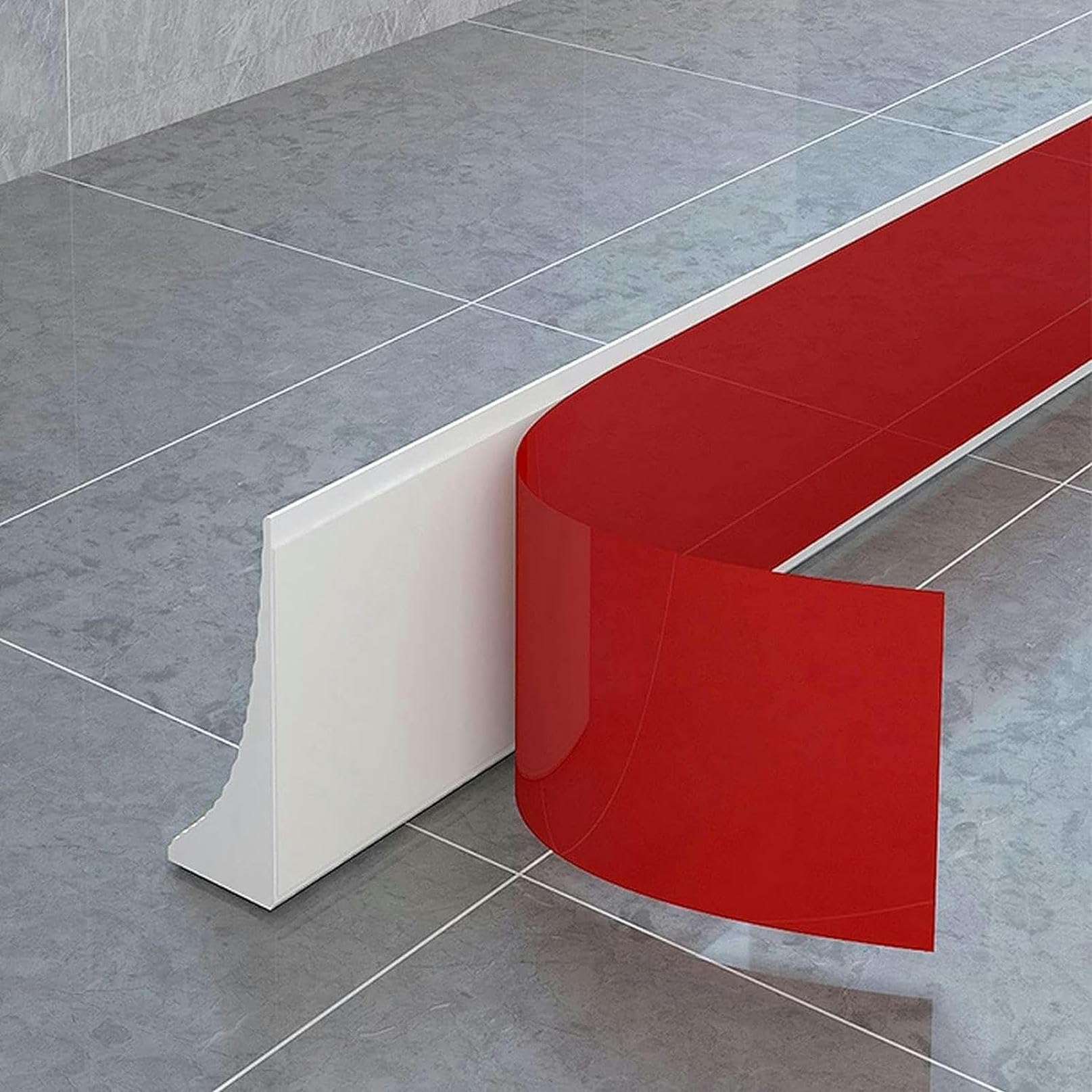 Duschschwellen-Wassersperre, Selbstklebende Silikon-Duschschwelle, Wasserbarriere, Mehrfarbig, mehrere Größen(Grey,80cm/32in)