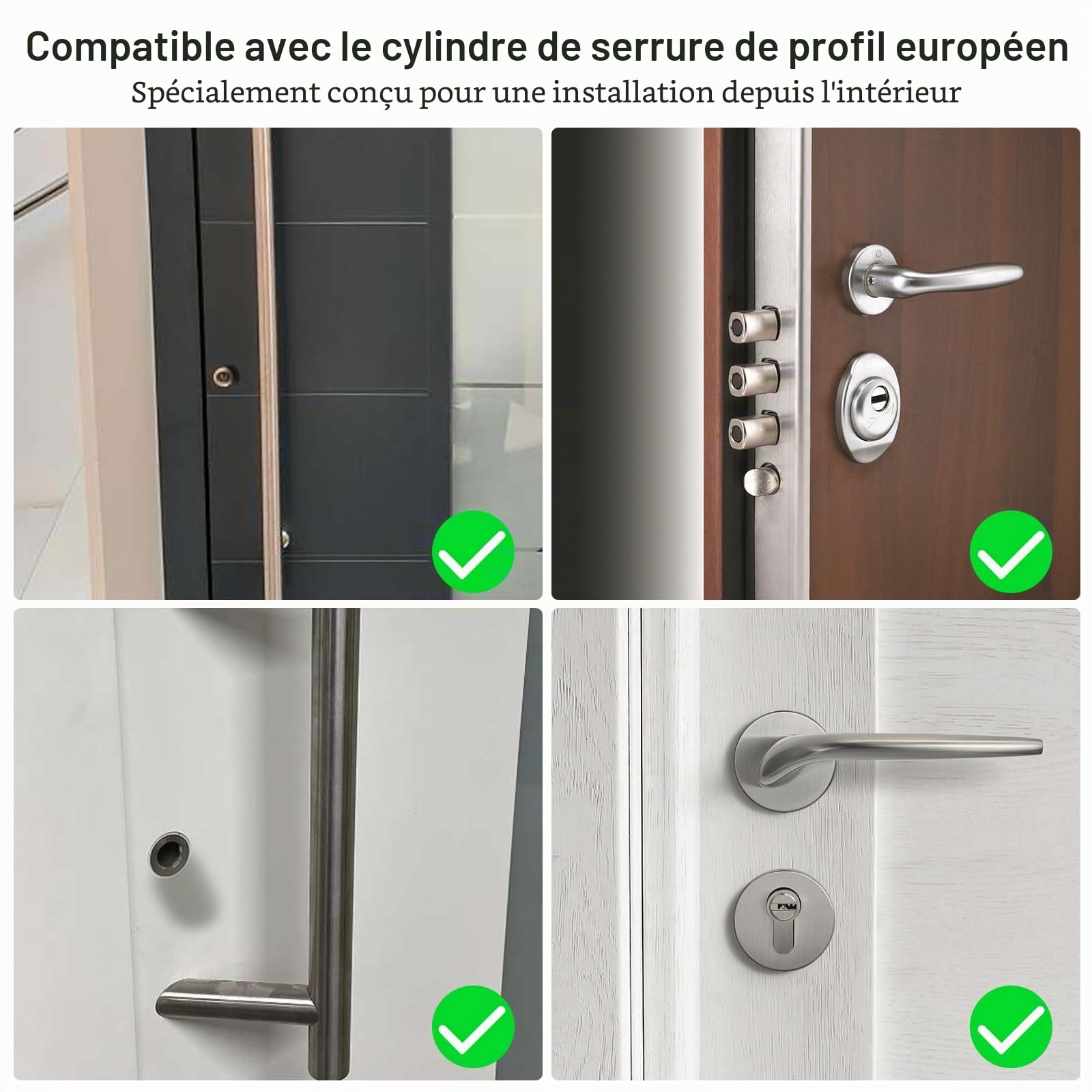 WELOCK Touch63 Serrure Connectée,serrure empreinte digitale avec Carte RFID | WiFi(achat supplémentaire welock WIFIBOX3),APP,cylindre connecté 40/30 pour porte de 50-100mm,facile à installer,Smart Lock