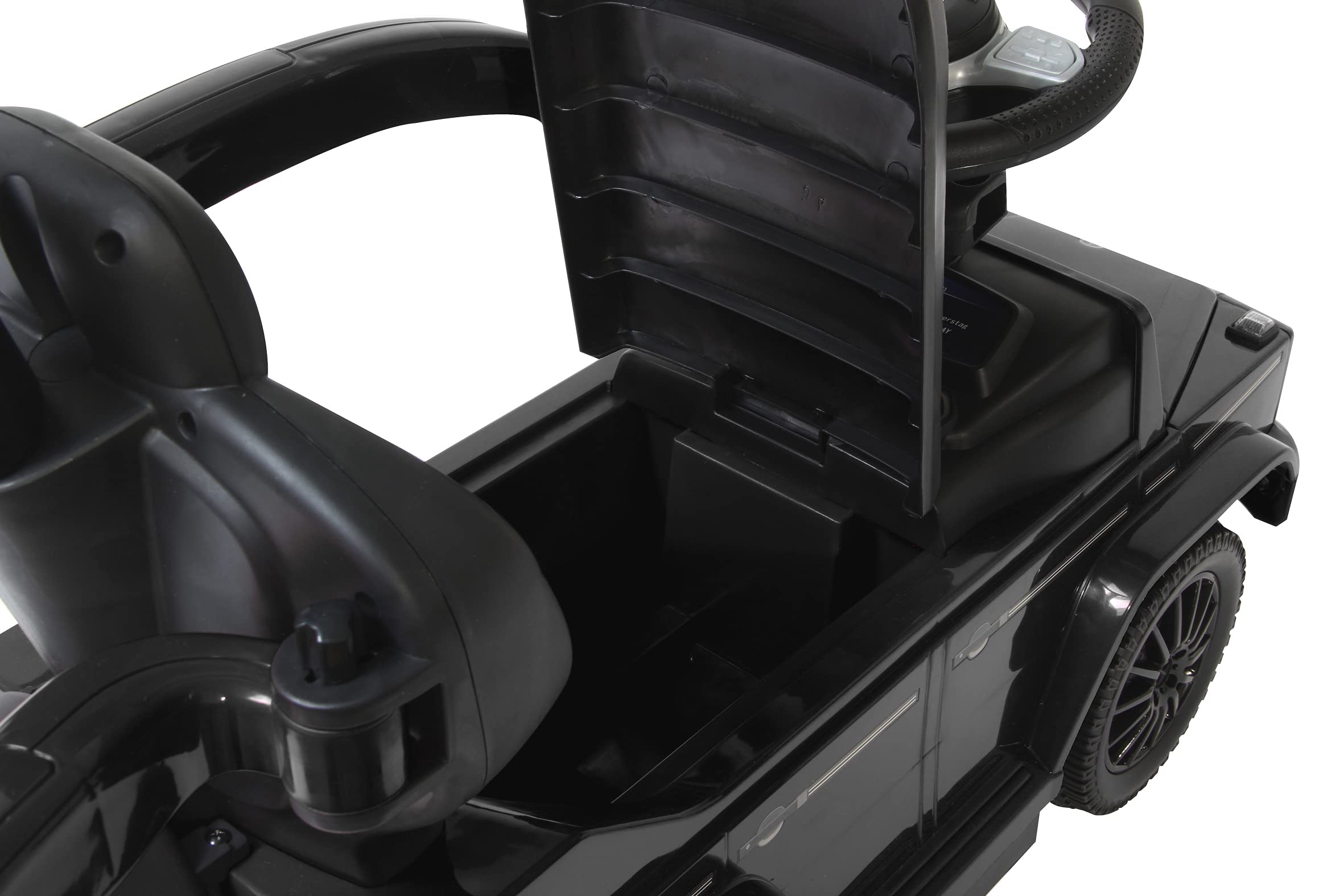 Rutscher Mercedes-Benz G 350 d 3in1 – ab 12 Monate, Sitzhöhe 260 mm, Kippschutz, Schutzbügel, Schub-und Haltestange mit Lenkfunktion abnehmbar, Schwarz