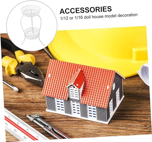 Miniatura 7 de Toyvian 1 unidad de casa de muñecas Estante de flores de hierro mini plantas soporte de metal mini planta soportes micro paisaje decoración miniture