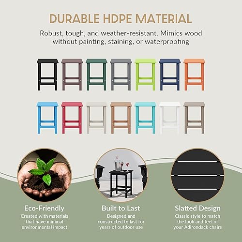 Vista 257 de WestinTrends Dylan Adirondack - Mesa auxiliar redonda para exteriores, color negro