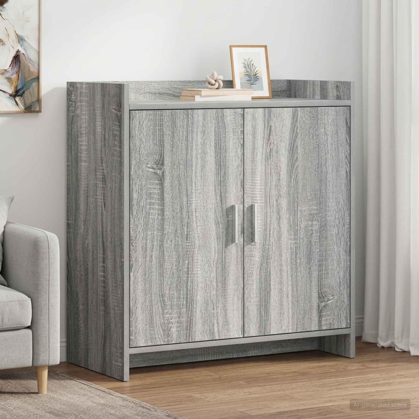 Credenza grigio Sonoma, 72 x 36 x 80 cm, in legno