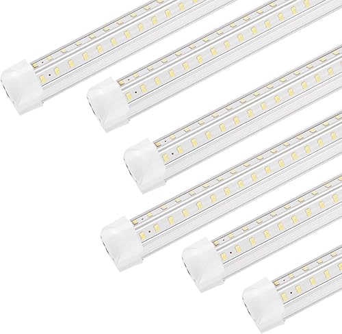 Miniatura 11 de Luces LED para Taller, Luz LED de 4FT 50W 6500K 7000LM Luz de Día, Luz LED para Garaje, Enlazable Cubierta Transparente Integrada en Forma de V para