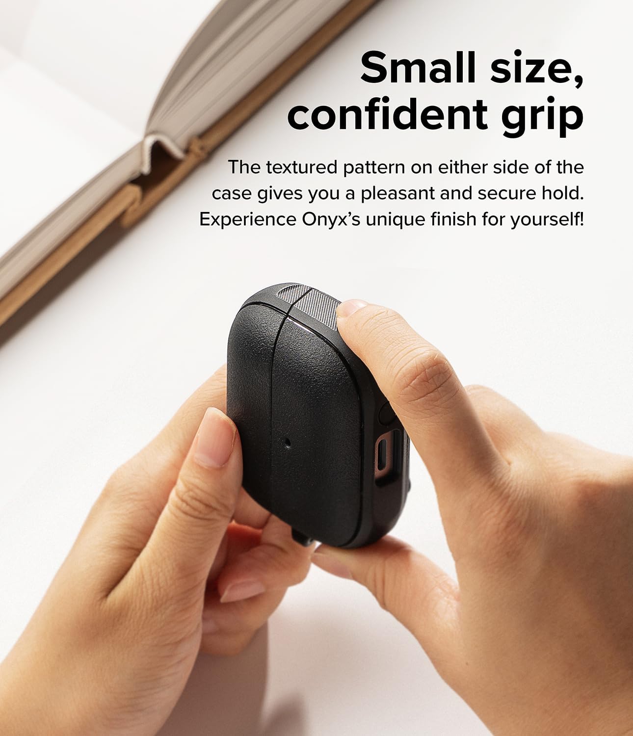 Ringke Onyx Magnetic Designed for Samsung Galaxy Buds 3 Pro & 3 & 3 FE Case [Compatible with MagSafe] Prevents Oily Smudges Feels Good in The Hand Non-Slip Cover - Black - Image 5