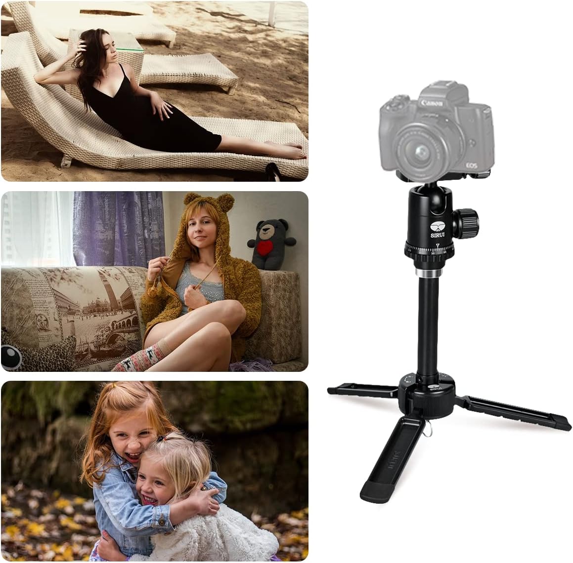 SIRUI 13.5 inch Mini Desktop Tripod with 360° Ball Head, Portable Handhold Aluminum Tripod for DSLR Camera, Video Camcorder, Max Load 4kg (AM-35K)
