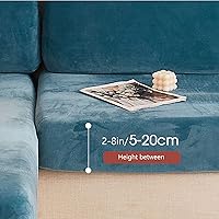 Vista 4 de Funda de cojín de terciopelo para sofá en forma de L con diván Longue de 1, 2, 3 asientos, protector de muebles (sofá naranja (3 piezas)