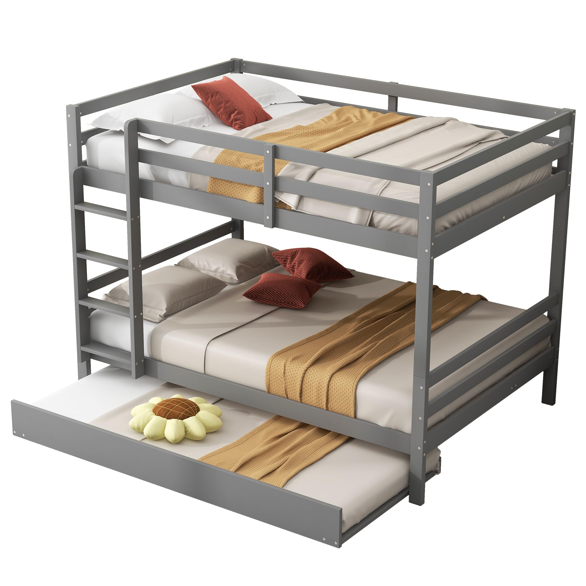 YESGIGA Lit superposé de 140 x 200 cm, étagère d'escalier, équipé d'un lit roulant extensible, rampe haute, certifié EN747-1, blanc (avec lit gigogne extensible, 90 x 200 cm YESGIGA Lit superposé de 140 x 200 cm, étagère d'escalier, équipé d'un lit roulant extensible, rampe haute, certifié EN747-1, blanc (avec lit gigogne extensible, 90 x 200 cm