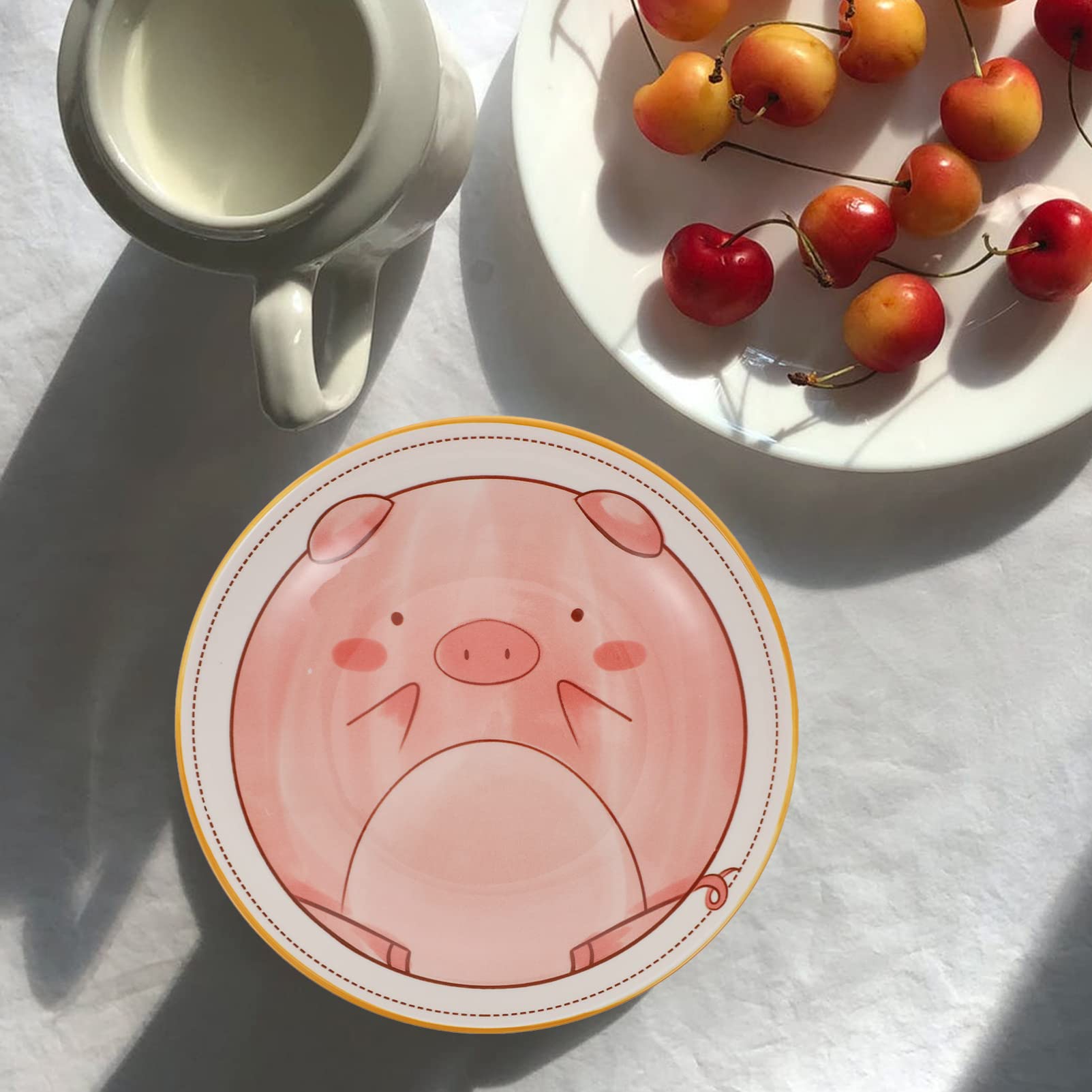 Amazon.co.jp: DECHOUS 豚 皿 プレート 動物柄 陶器 漫画 スナック