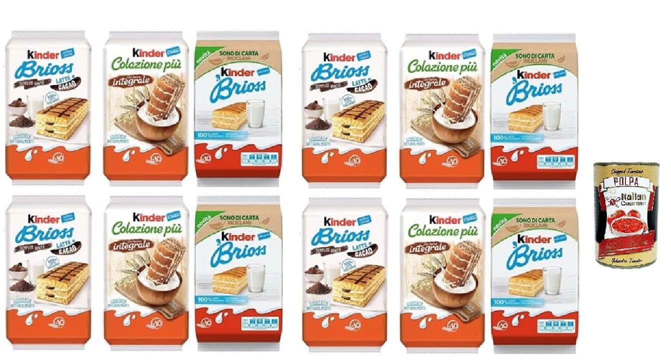 Italian Gourmet Bundle 12x 270g + Italian Gourmet Polpa Gratis – Gefüllte Milchcreme Kuchen & Frühstücks Snacks – Italienische Frühstückskuchen Mischung – XXL Vorteilspaket für Familie, Schule