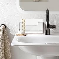 Vista 6 de Bandeja Soporte de Toallas de Invitados de Acrílico para Baño – Soporte Vertical para Toallas de Papel para Toallas de Mano Desechables, Organizador