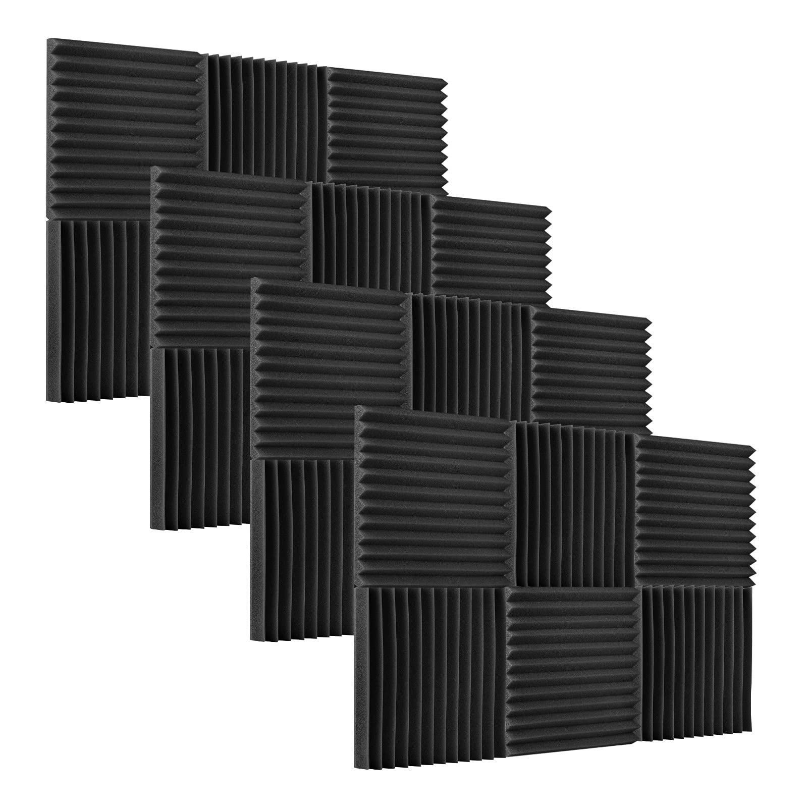 Mousse d'insonorisation HUIOP lot de 24 dalles de studio de 30x30x2.5cm
