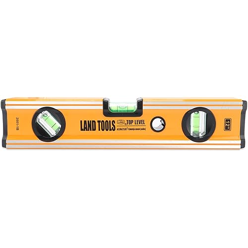 LAND 12 Inch Spirit Level, Heavy Duty Aluminium Alloy Magnetic Level Tool, Orange