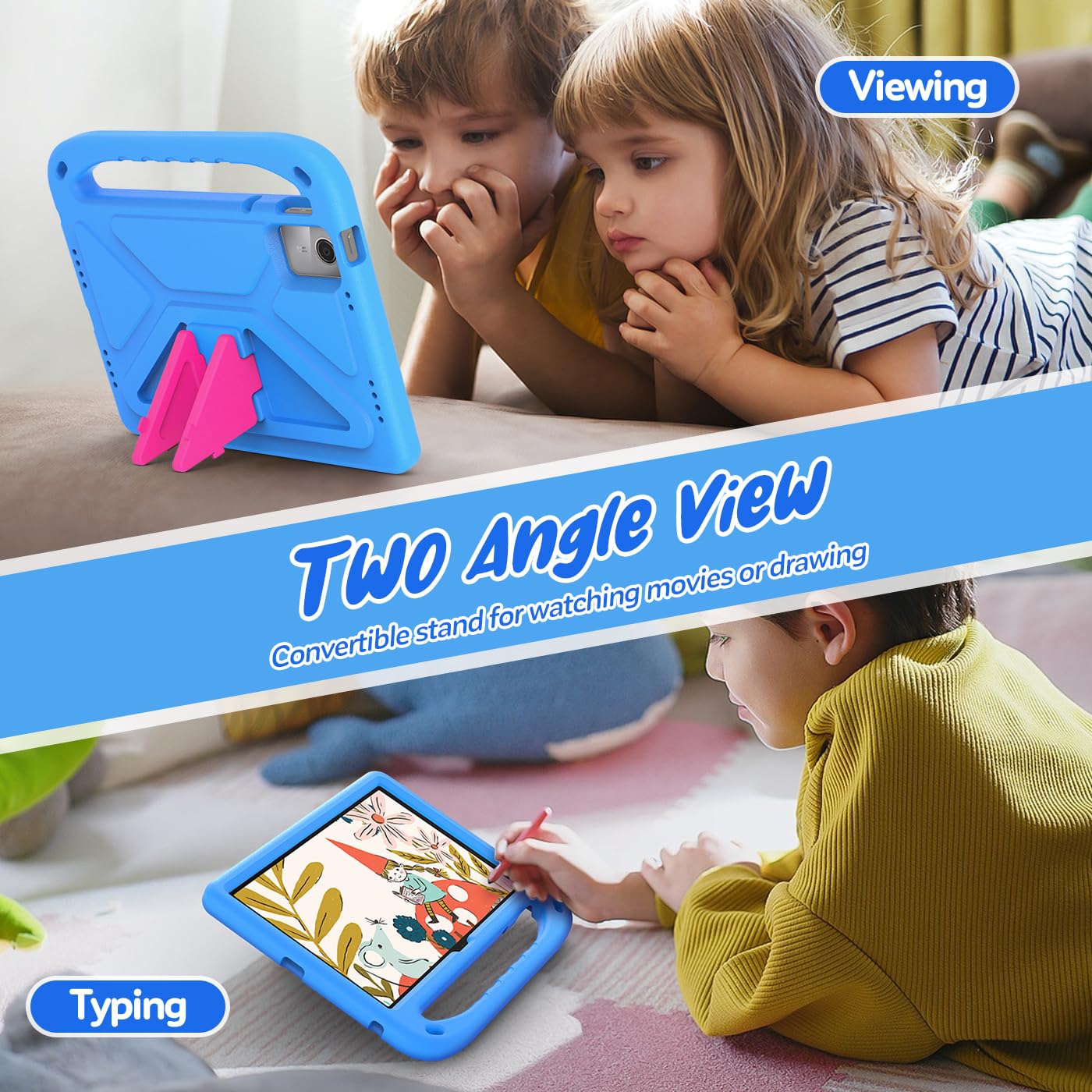 Funda para Lenovo Tab M11 11" 2024 (TB-330FU/331FC/330XU), Carcasa Antigolpes, Correa para el Hombro, Funda Infantil para Lenovo Tab M11 11 Pulgadas, Azul