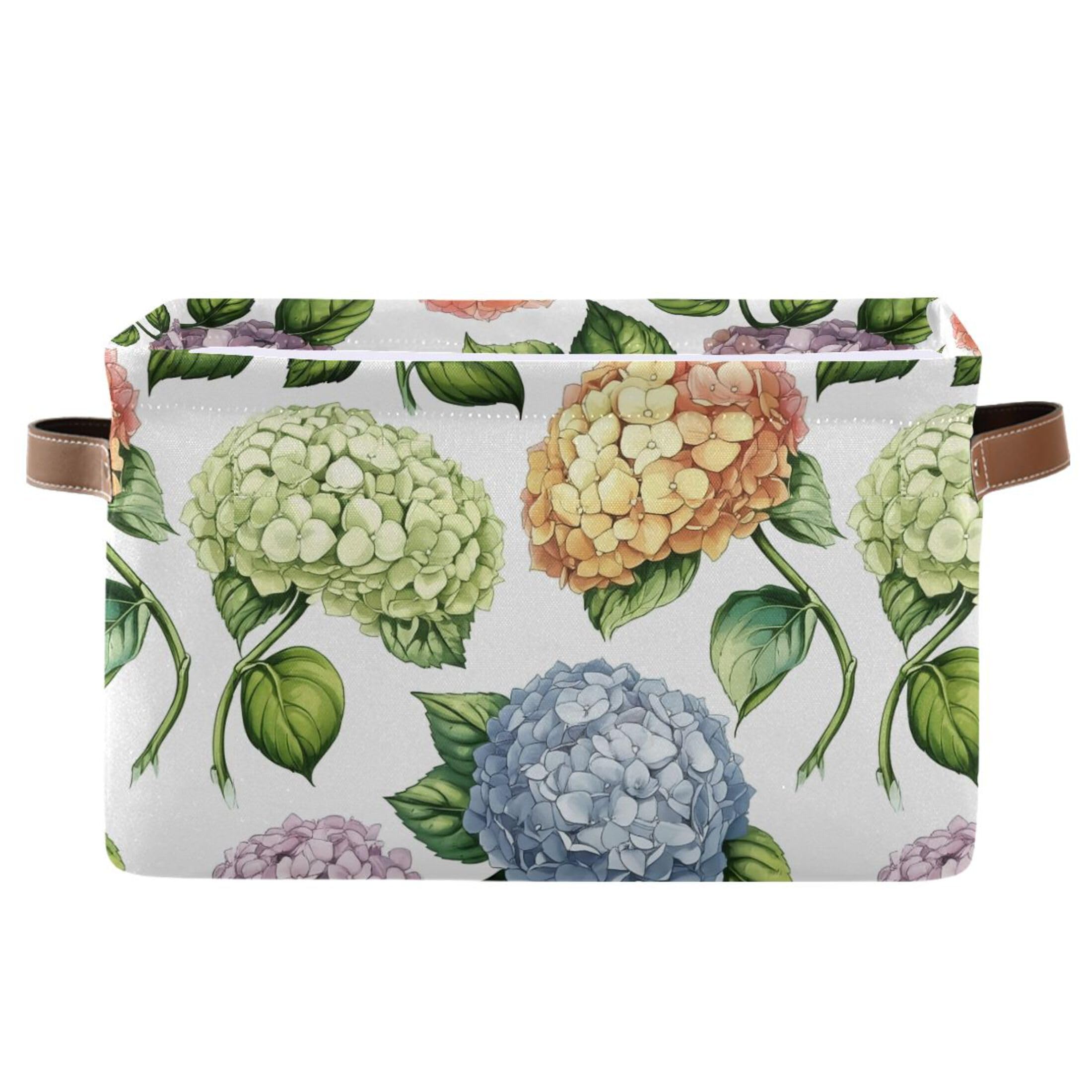 Bacs de rangement pliables hortensia pour organiser le salon