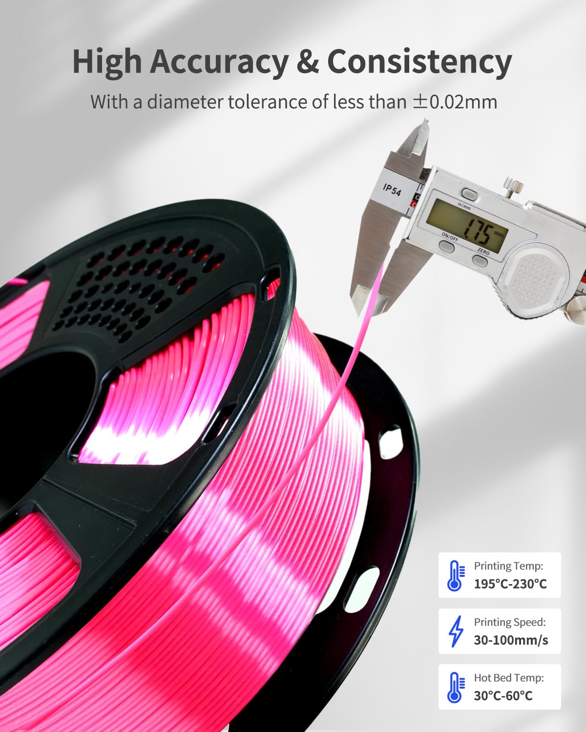 Silk PLA Filament - Magenta 3D Printing -2