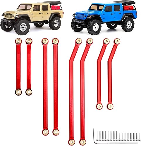 Miniatura 1 de Hobbypark Actualizaciones de aluminio de alta liquidación de enlaces para Axial SCX24 Gladiator AXI00005 Actualizaciones 124 RC Crawler Car (rojo)