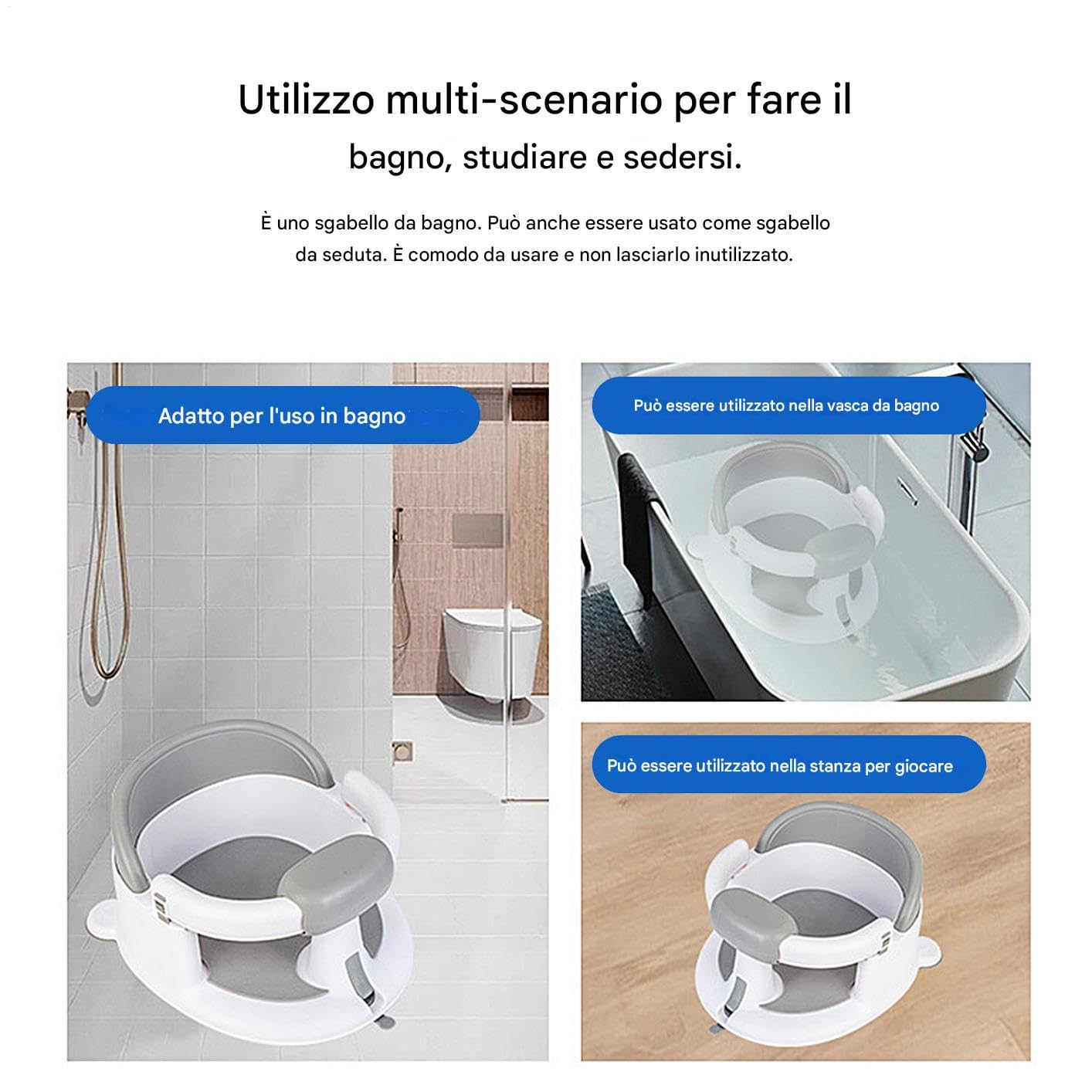 Asientos de baño para bebés sentados, siéntate el asiento de la bañera para
