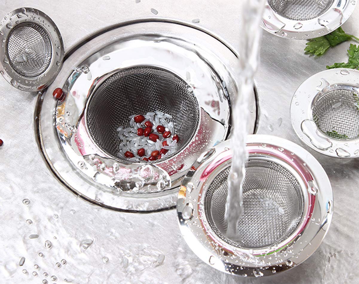 RQYEKDO Abflusssieb-Set Für Die Küche – 2-teilig, Edelstahl, Grob & Feinmaschig, 11,4 Cm Durchmesser, Spülmaschinenfest