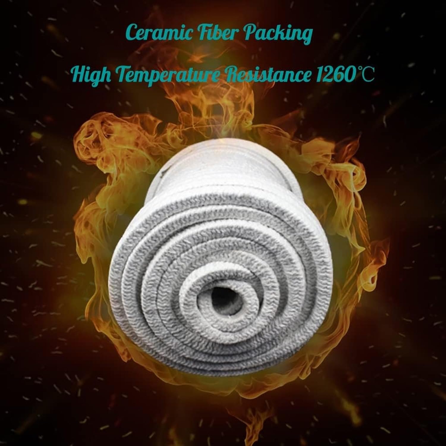 Guarnizione in fibra ceramica a treccia, ad alta, 3 m, Diametro: 20 Mm