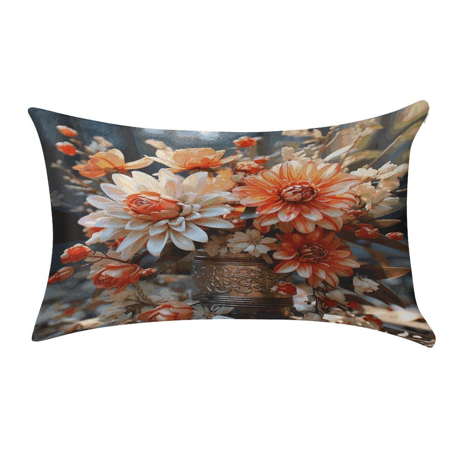 Fekiloot Style Orange Flowers Pillow Covers Home Decor Pillow Cases