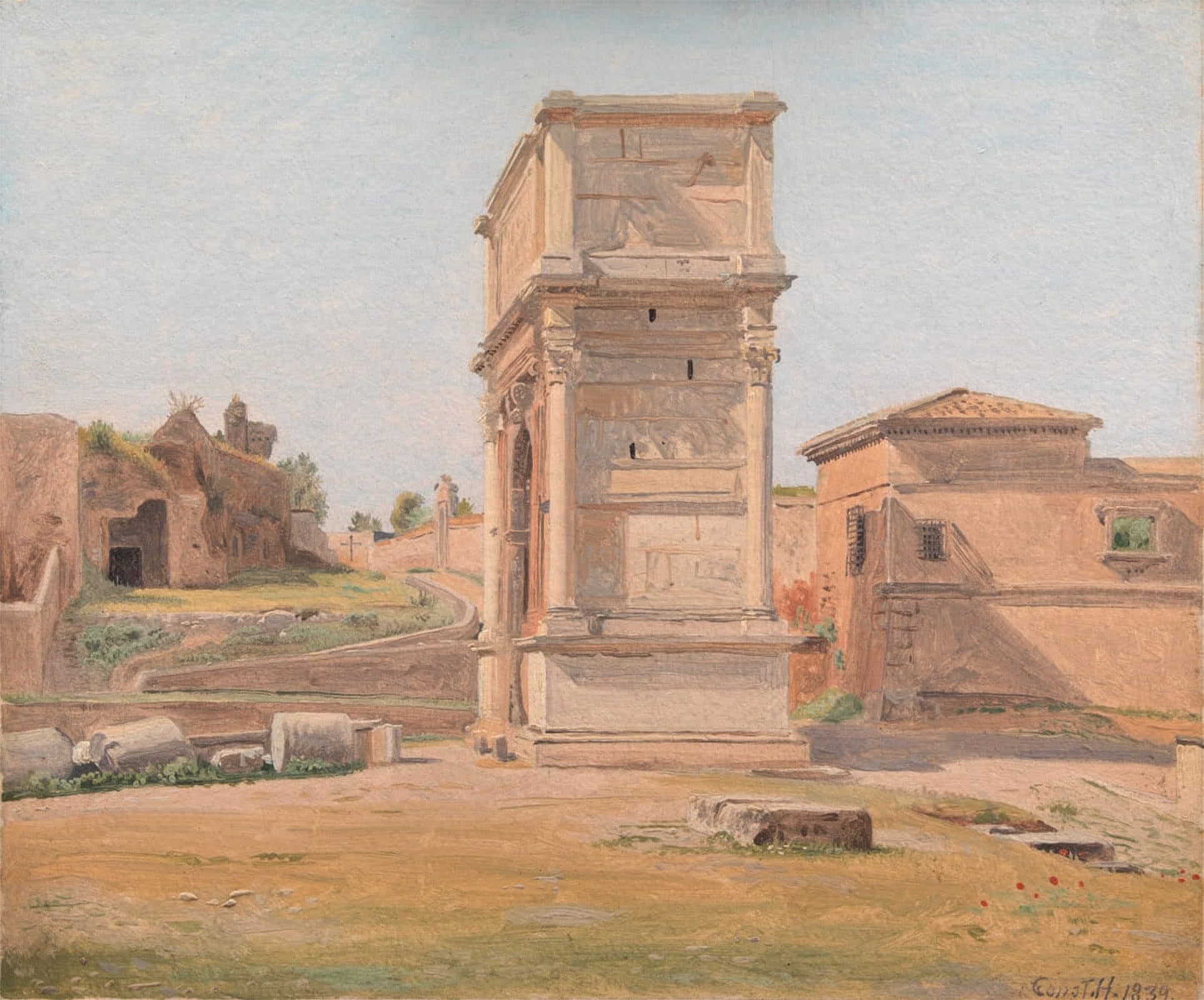 ARTXLXXBN Famous Painting Canvas Artwork Graffiti Print the Arch of Titus Inby Constantin Hansen Portrait Canvas Image for Home Decor 60x90cm