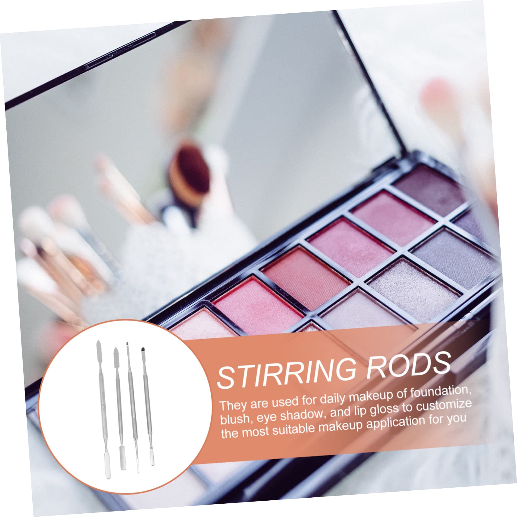 minkissy 12 Piezas de paleta herramienta de maquillaje mezclar y espatula stainless steel heridas falsas varilla de acero inoxidable varilla agitadora de maquillaje clavo cosmético